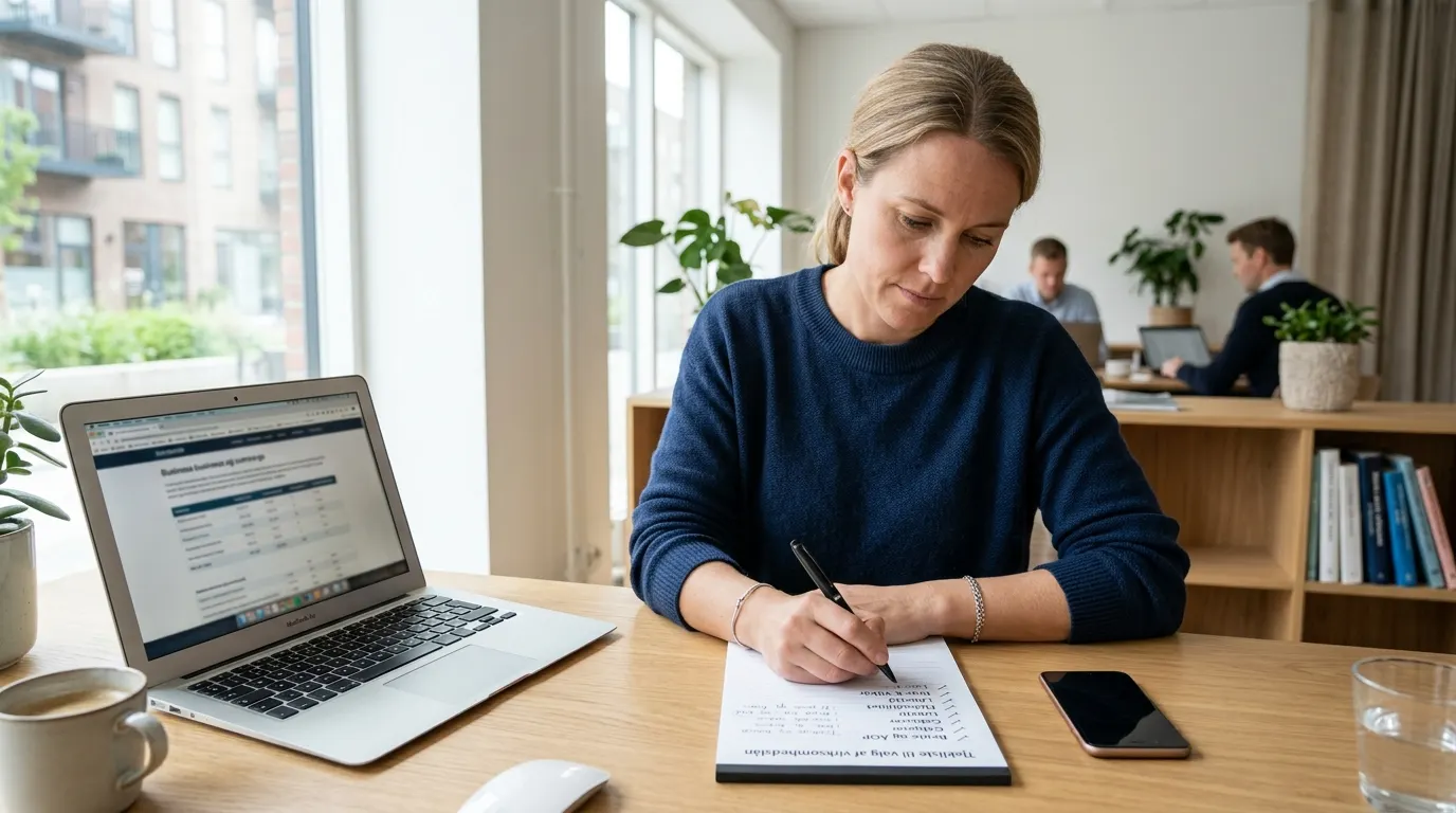 Virksomhedsejer sammenligner lånetilbud systematisk
